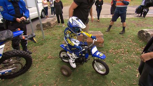 And ride a trail bike fully kitted out. (9NEWS)