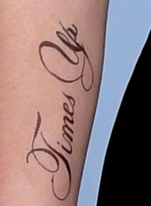 Emma Watson debuted her new tattoo that reads 'Times Up' rather than 'Time's Up'. (AAP)