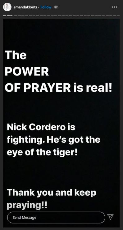 Nick Cordero, Amanda Kloots, coronavirus battle, still fighting, message, Instagram