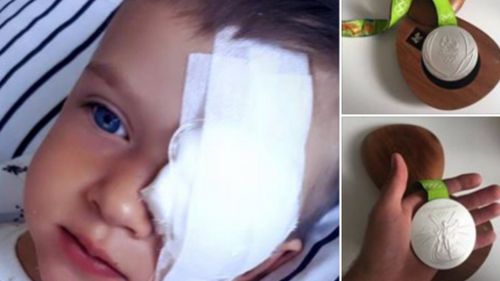 Olek Szymanski, 3, has a rare childhood eye cancer. (Facebook)