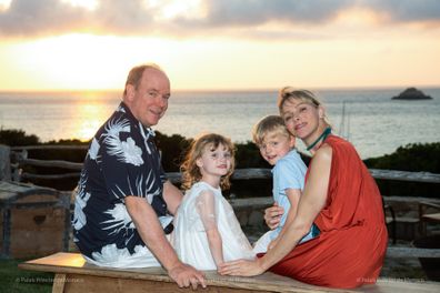 Prince Albert and Princess Charlene with their children Prince Jacques and Princess Gabriella