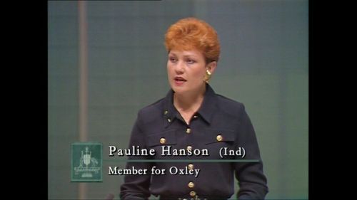 In Pauline Hanson's maiden speech to Parliament, she said Australia was in danger of being "swamped by Asians".