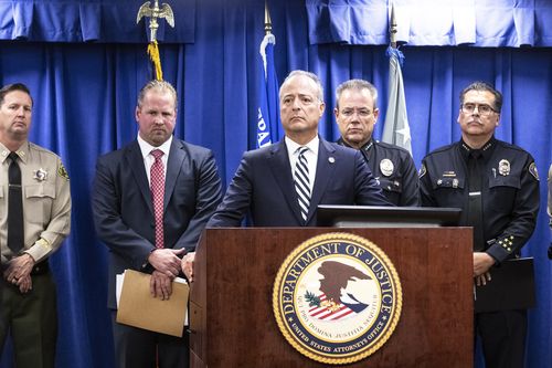 US Attorney Nicola T. Hanna of the Central District of California gave details of the arrest of Mark Steven Domingo on charges of preparing terrorist attacks around LA.
