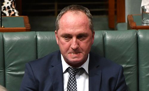 Barnaby Joyce looked stressed during yesterday's sitting of parliament. (AAP)