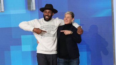 Stephen 'tWitch' Boss and Ellen Degeneres on The Ellen Degeneres Show.