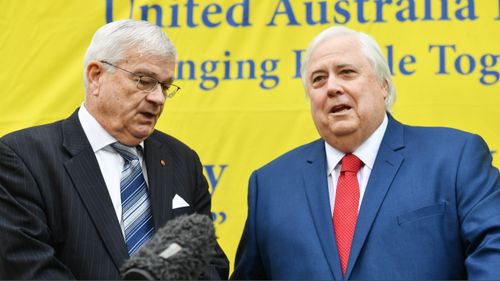 Clive Palmer has announced a political comeback, with former One Nation Senator Brian Burston his first recruit. (AAP)