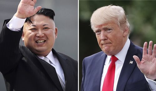 Kim Jong Un and Donald Trump are in the middle of a sabre-rattling exercise with Guam in the middle. (AAP)