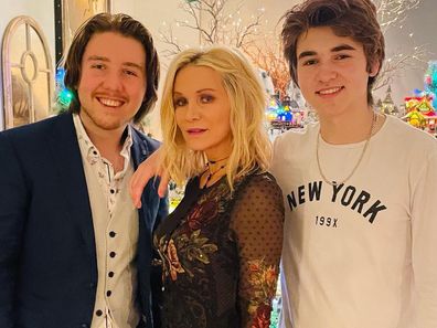 Russell Crowe, ex-wife Danielle Spencer, sons Tennyson and Charles, photo