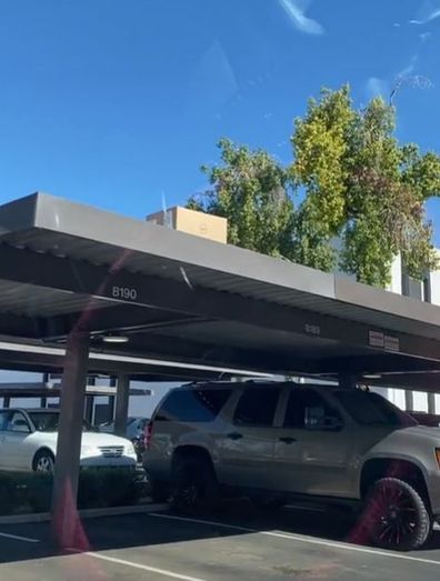 Woman finds package on roof of carpark