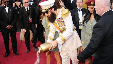 Sacha Baron Cohen made a splash on the Oscars red carpet this year - and we're not talking about the fact he rocked up dressed as Admiral General Shabazz Aladeen from upcoming flick <i>The Dictator</i>.