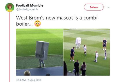 Meet West Bromwich Albion's bizarre new 'Boiler Man' mascot