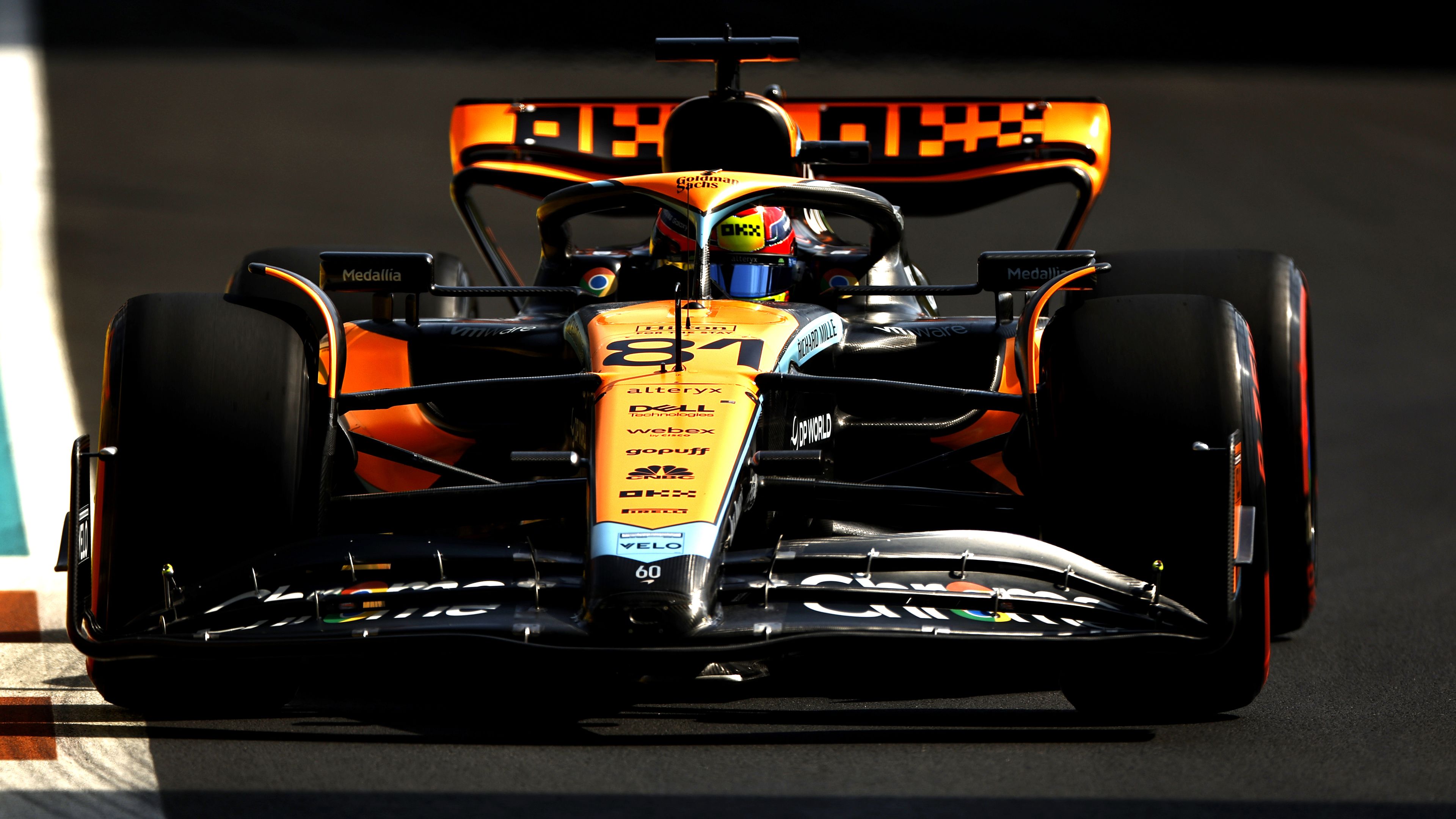 Oscar Piastri of Australia driving the (81) McLaren MCL60 Mercedes on track during qualifying ahead of the F1 Grand Prix of Miami at Miami International Autodrome on May 06, 2023 in Miami, Florida. (Photo by Chris Graythen/Getty Images)