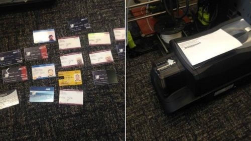 False licenses and a card printer were seized. Picture: Supplied