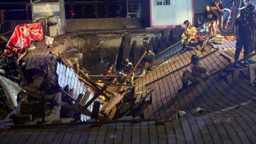 Three hundred people were injured when the platform collapsed at the music festival.