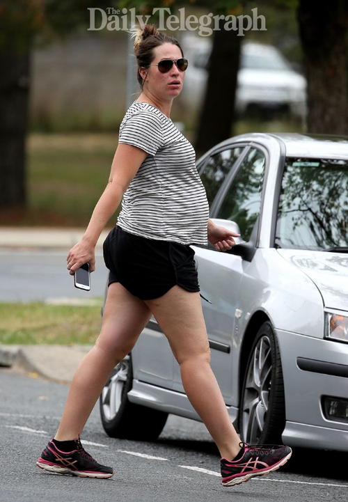 A pregnant Vikki Campion pictured in Canberra. (Daily Telegraph)