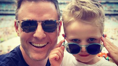 Ben Fordham and his son.