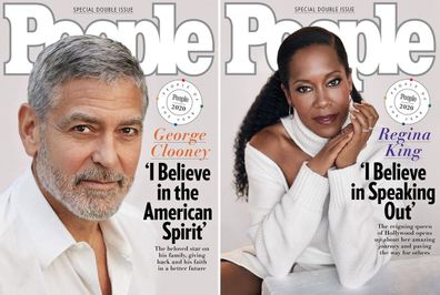 People magazine special '2020 People of the Year' covers featuring George Clooney (left) and Regina King (right) 