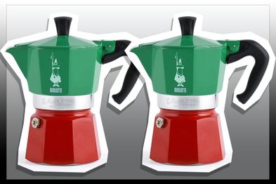 9PR: Bialetti Moka Express Espresso Coffee Maker, green and red