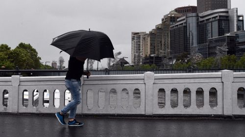 Another day of gusty winds, cool temperatures and potential showers is in store for Melbourne. (AAP)