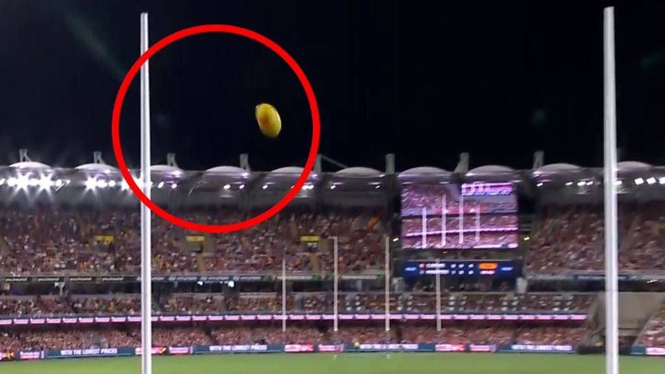 Cam Rayner&#x27;s first-quarter goal was reviewed to ensure the ball did not touch the post.