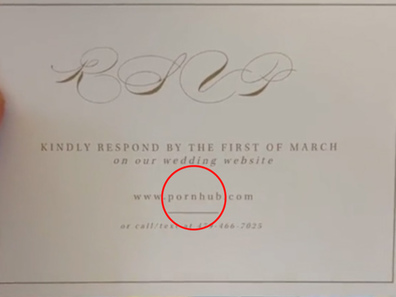 Blushing bride @Squidward.Tentacles' X-rated mistake on wedding invite