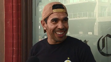 Eddie Betts seemed pretty chuffed with the results of the bet when media spoke with him outside the tattoo parlour in Adelaide.