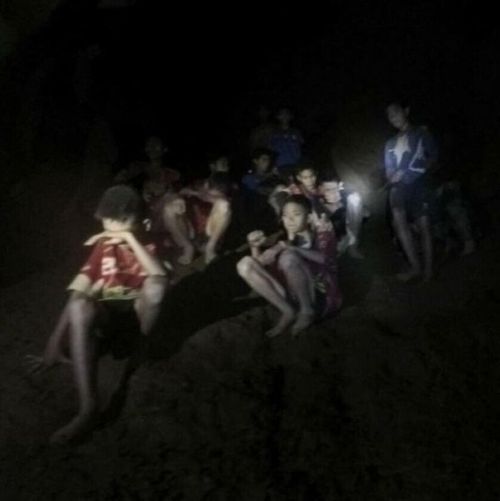The 13 boys trapped in a Thailand cave near Pattaya have been found alive and well. Picture: Supplied