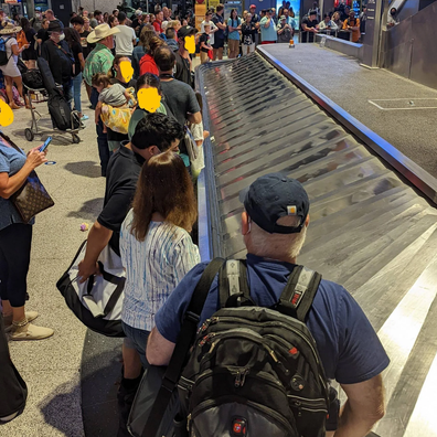 frustrating airport scenario People who stand RIGHT UP against the luggage conveyor slammed on reddit