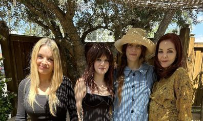 Priscilla Presley with granddaughters Riley Keough, Finely and Harper Lockwood