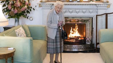 Queen Elizabeth II waits in the Drawing Room before receiving Liz Truss for an audience at Balmoral, where Truss was be invited to become Prime Minister and form a new government, in Aberdeenshire, Scotland, Tuesday, September 6, 2022