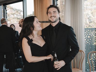 Maddison Leach with her fiancé, whose last name is much nicer than hers. 