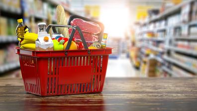 Groceries supermarket shopping basket 