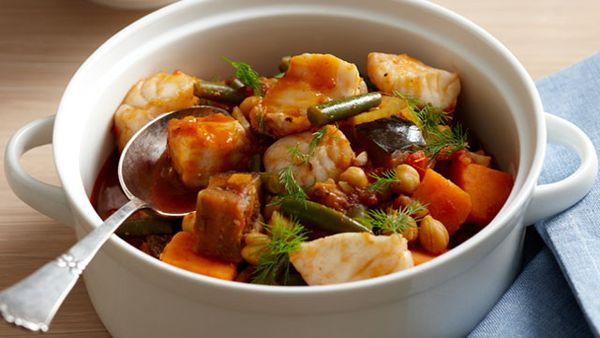 Fish and eggplant stew for $9