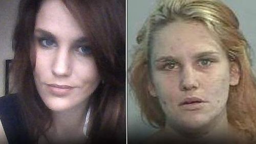 Accused Jessica Honey Fallon in 2011 (right) and in a police mugshot in 2014. (Supplied)
