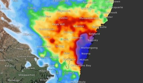 Torrential rain headed for NSW coast.