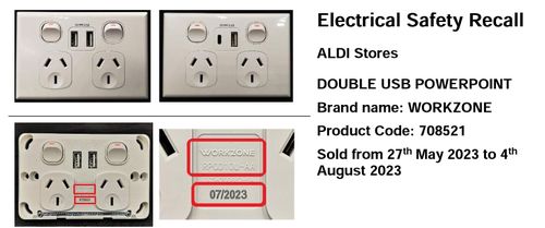 A power point sold by Aldi is being recalled over safety fears.