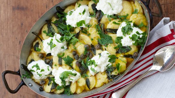 Maggie Beer's semolina gnocchi with capers and curd