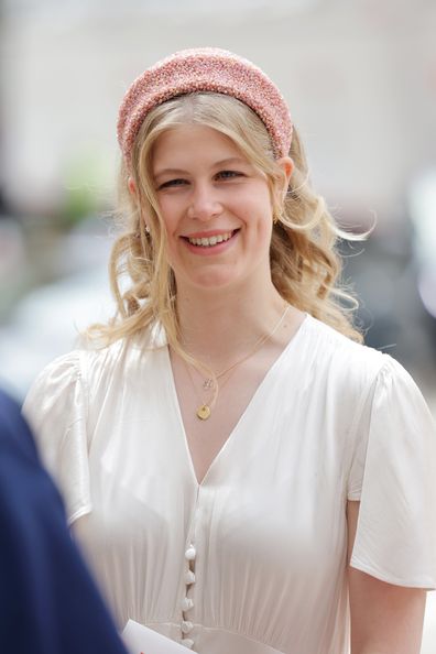 Lady Louise Windsor arrives for the Lord Mayor's reception for the National Service of Thanksgiving at The Guildhall on June 03, 2022 in London, England. 