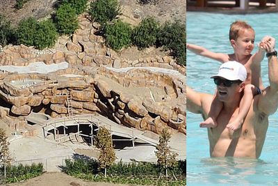 <b>Super-flash feature</b>: A pool cut into the hill in his front yard <br/><br/>While most of us are pretty chuffed with front yard features, Mark Wahlberg's taken his to a whole new level of awesome... and put a pool into the side of his properties' hill. <br/><br/>Complete with cascading water fall, a few cabanas and even a grotto, his $13.9million mansion is now up for sale. <br/><br/>Hilltop spa anyone?