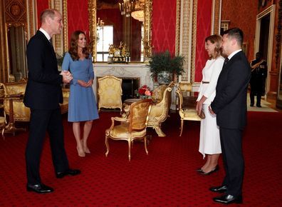 Prince William, Duke of Cambridge and Catherine, Duchess of Cambridge meet Ukraine's President Volodymyr Zelensky and his wife Olena October 7, 2020