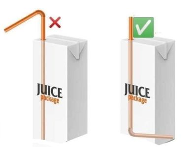 How to use a straw in a popper juice box