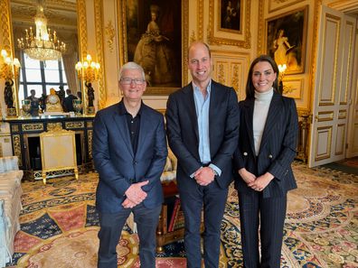 Tim Cook, Prince William and Kate, the Princess of Wales, September 2023