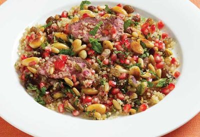 Monday: Lamb with pomegranate, mint and nuts