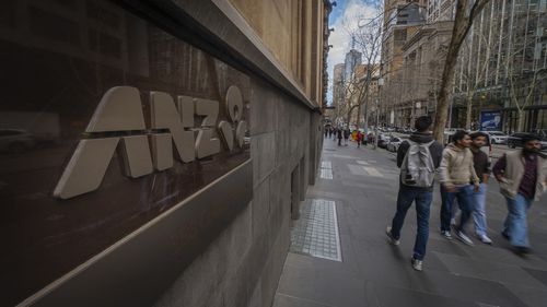 Melbourne'daki bir ANZ ofisinin logosu.