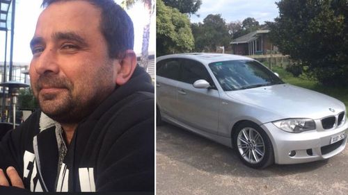Michael Mammone and his silver BMW which was found less than 1km from where his body was discovered.