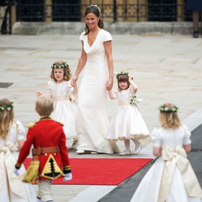 Pippa Middleton at the 2011 royal wedding of Prince William and Kate Middleton.
