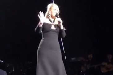 Adele helps a couple with their gender reveal mid-concert 