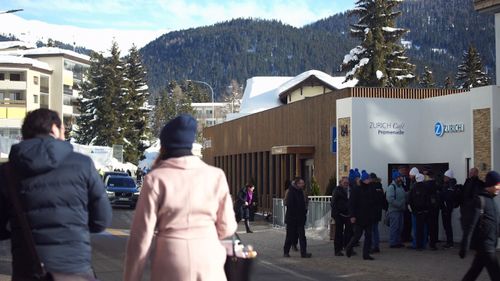 The suits have gone and skiers have returned to the slopes in the Swiss town