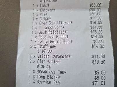 Customer stunned at $71 hidden fee at Perth restaurant