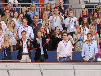 Prince William and Prince Harry at Diana tribute concert in 2007 at Wembly Stadium.